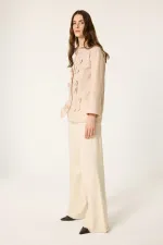 100% COTTON STRIPED SHIRT WITH BOW DETAIL