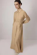 TEXTURED SHIRT DRESS
