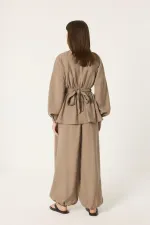 ENSEMBLE 2 PIÈCES TUNIQUE À PÉPLUME ET PANTALON SALWAR