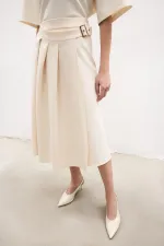 PLEATED BELTED SKIRT PLEATED BELTED SKIRT