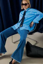BELİ LASTİKLİ DENİM PANTOLON BELİ LASTİKLİ DENİM PANTOLON
