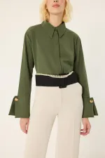 CHEMISE EN POPLIN À POIGNETS LARGES