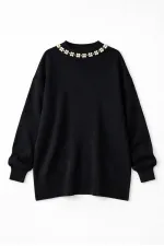 YAKASI İNCİLİ KAZAK