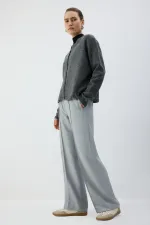 RIBBED PANTS WITH ELASTIC WAISTBAND RIBBED PANTS WITH ELASTIC WAISTBAND