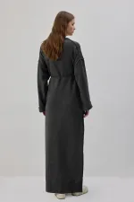 ROBE MAXI EN MAILLE AVEC CEINTURE