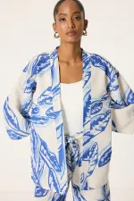 DESENLİ KİMONO PANTOLON TAKIM