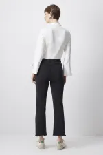 DENIM PANTS WITH FRINGED HEM