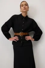 ENSEMBLE CHEMISE ET JUPE TEXTURÉES AVEC CEINTURE