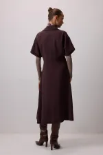 ROBE CHEMISE EN MODAL À MANCHES COURTES