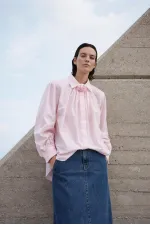 100% COTTON SHIRT WITH ROSE DETAIL