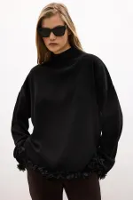 ŞİFON PÜSKÜLLÜ TRİKO KAZAK