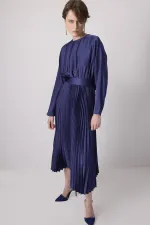 PİLELİ SATEN  ELBİSE