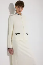 VESTE EN CRÊPE À FERMETURE ÉCLAIR