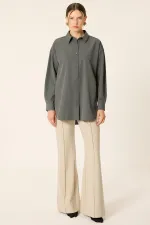CHEMISE EN POPLIN COUPE SURDIMENSIONNÉE