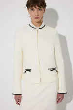 VESTE EN CRÊPE À FERMETURE ÉCLAIR