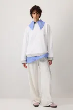 CONTRAST STRIPED SWEATSHIRT