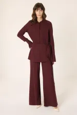 ENSEMBLE CHEMISE ET PANTALON AVEC CEINTURE