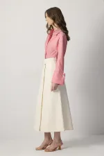 JUPE EN JEAN NATUREL PORTE-CŒUR