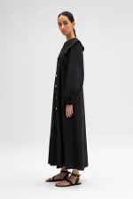 WIDE COLLAR BUTTONED POPLIN DRESS WIDE COLLAR BUTTONED POPLIN DRESS