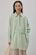 OVERSIZE STRIPED SATIN SHIRT OVERSIZE STRIPED SATIN SHIRT