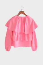 CHEMISE COURTE À VOLANTS