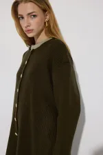 LONG CARDIGAN WITH GOLD BUTTONS