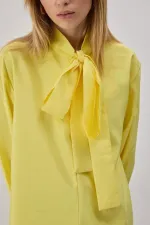 CUPRA TUNIC WITH TYING COLLAR