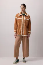 PELUŞ DETAYLI SÜET GÖMLEK