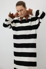 ÇİZGİLİ TRİKO ELBİSE