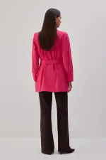 BELTED POPLIN SHIRT