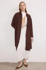 CHEMISE MAXI EN POPLINE