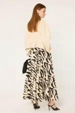 PATTERNED THIN GABARDINE SKIRT PATTERNED THIN GABARDINE SKIRT