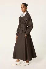 DENİM PİLELİ CEKET ETEK TAKIM