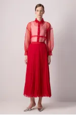 PLEATED CHIFFON SKIRT