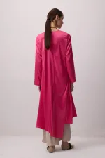 BAĞLAMA DETAYLI UZUN SATEN TUNİK