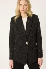 VESTE CROISÉE À PAILLETTES