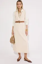 gilet en jean à col en V