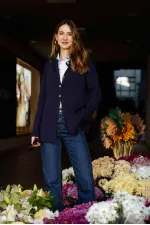 LONG CARDIGAN WITH GOLD BUTTONS