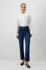 ELASTIC WAIST DENIM PANTS