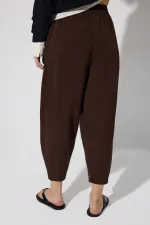 GABARDINE BALLOON PANTS WITH ELASTIC WAISTBAND GABARDINE BALLOON PANTS WITH ELASTIC WAISTBAND