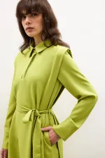SHIRT COLLAR CREPE DRESS SHIRT COLLAR CREPE DRESS