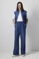 PANTALON À JAMBES LARGES EFFET DENIM