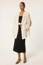 Embroidered oversize kimono