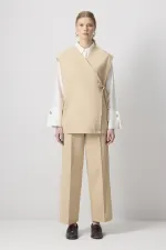 Costume en gabardine avec gilet et pantalon