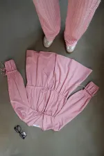 BÜZGÜ DETAYLI POPLİN KİMONO