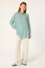 ETHNIC PATTERNED VISCOSE SHIRT ETHNIC PATTERNED VISCOSE SHIRT