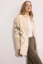 CHEMISE EN GABARDINE BRODÉE