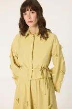 POPLIN SET WITH FLORAL APPLIQUES