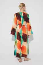 BATİK DESEN KREP ELBİSE