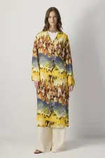 KRUVAZE DESENLİ KİMONO